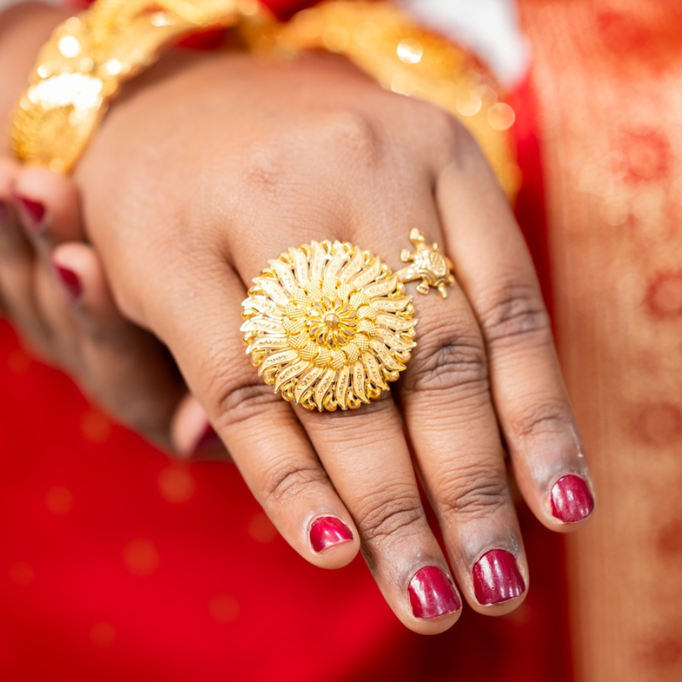 Untitled design (9) Sunburst Gold Ring - Image 1